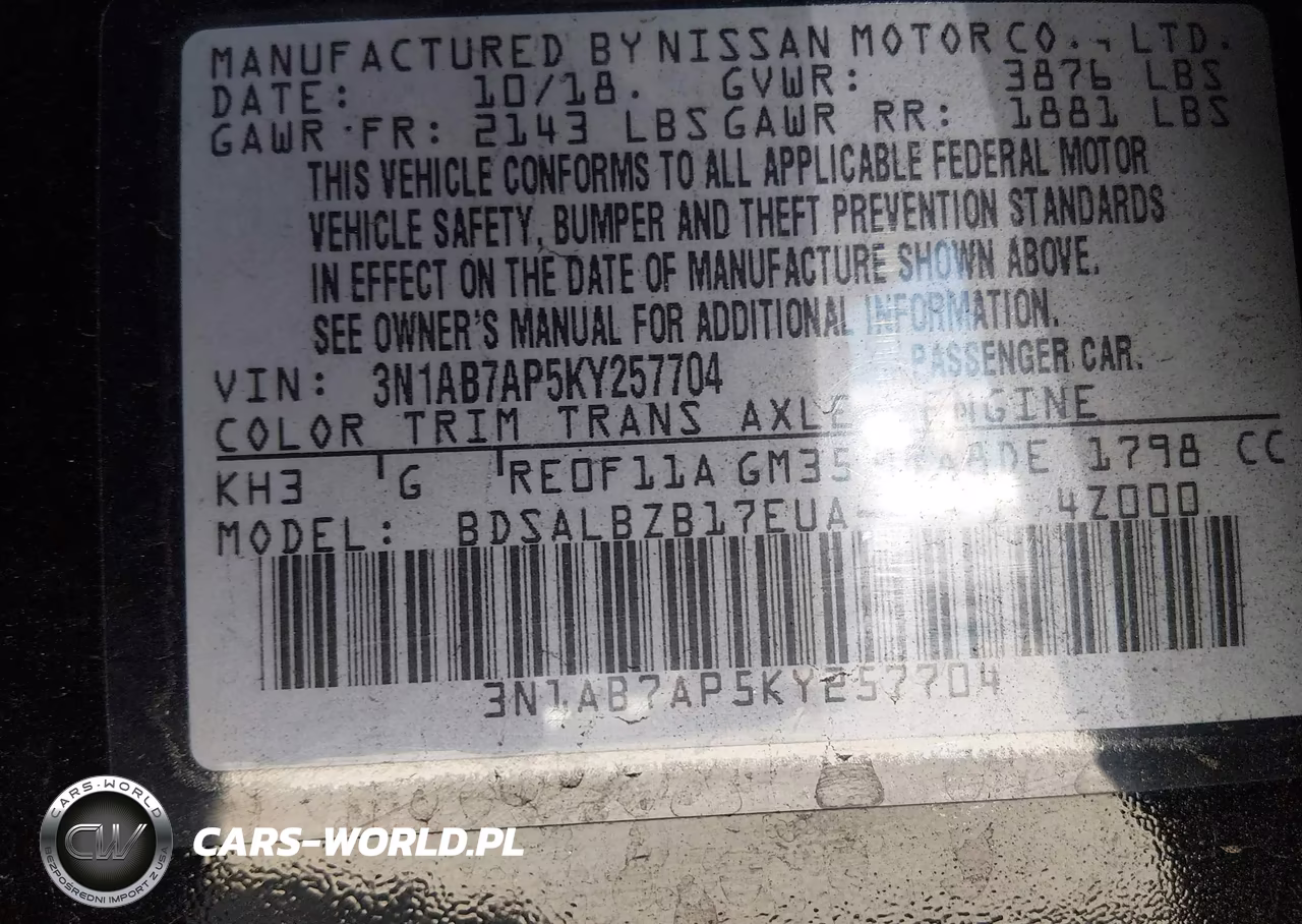 2019 Nissan Sentra S VIN:3N1AB7AP5KY257704 - 9
