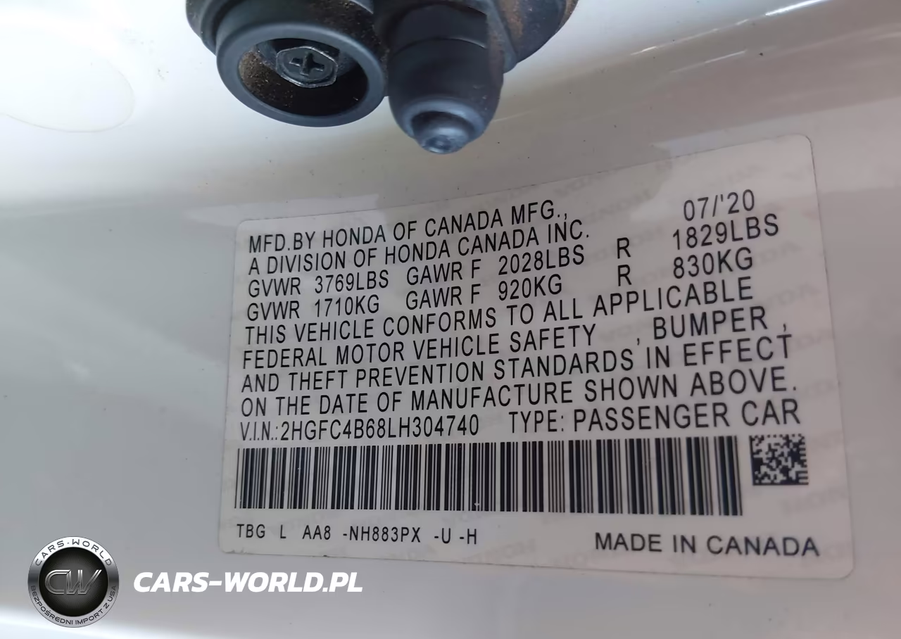 2020 Honda Civic Lx VIN:2HGFC4B68LH304740 - 9
