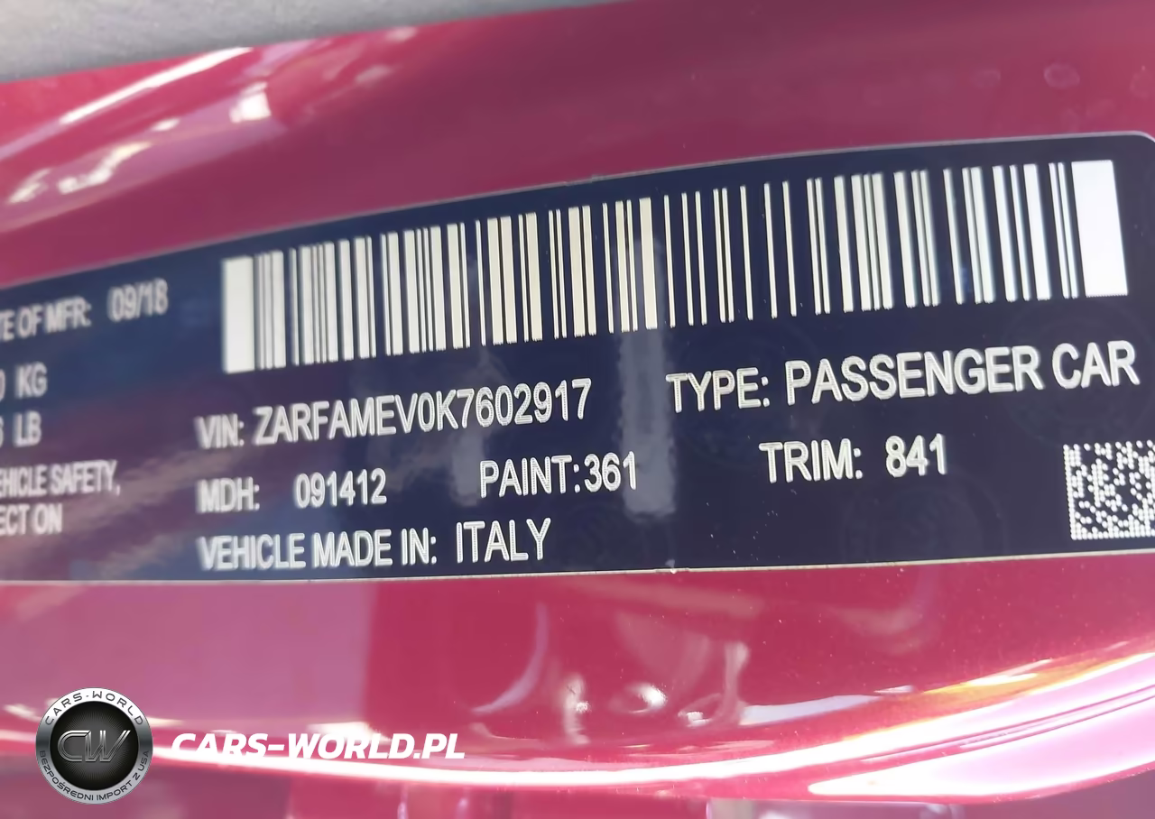 2019 Alfa Romeo Giulia Quadrifoglio Rwd VIN:ZARFAMEV0K7602917 - 9