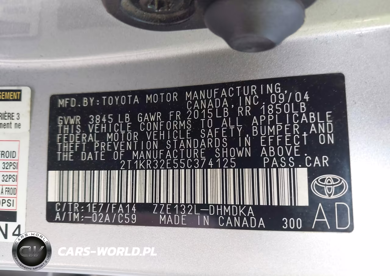 2005 Toyota Matrix VIN:2T1KR32E55C374125 - 9
