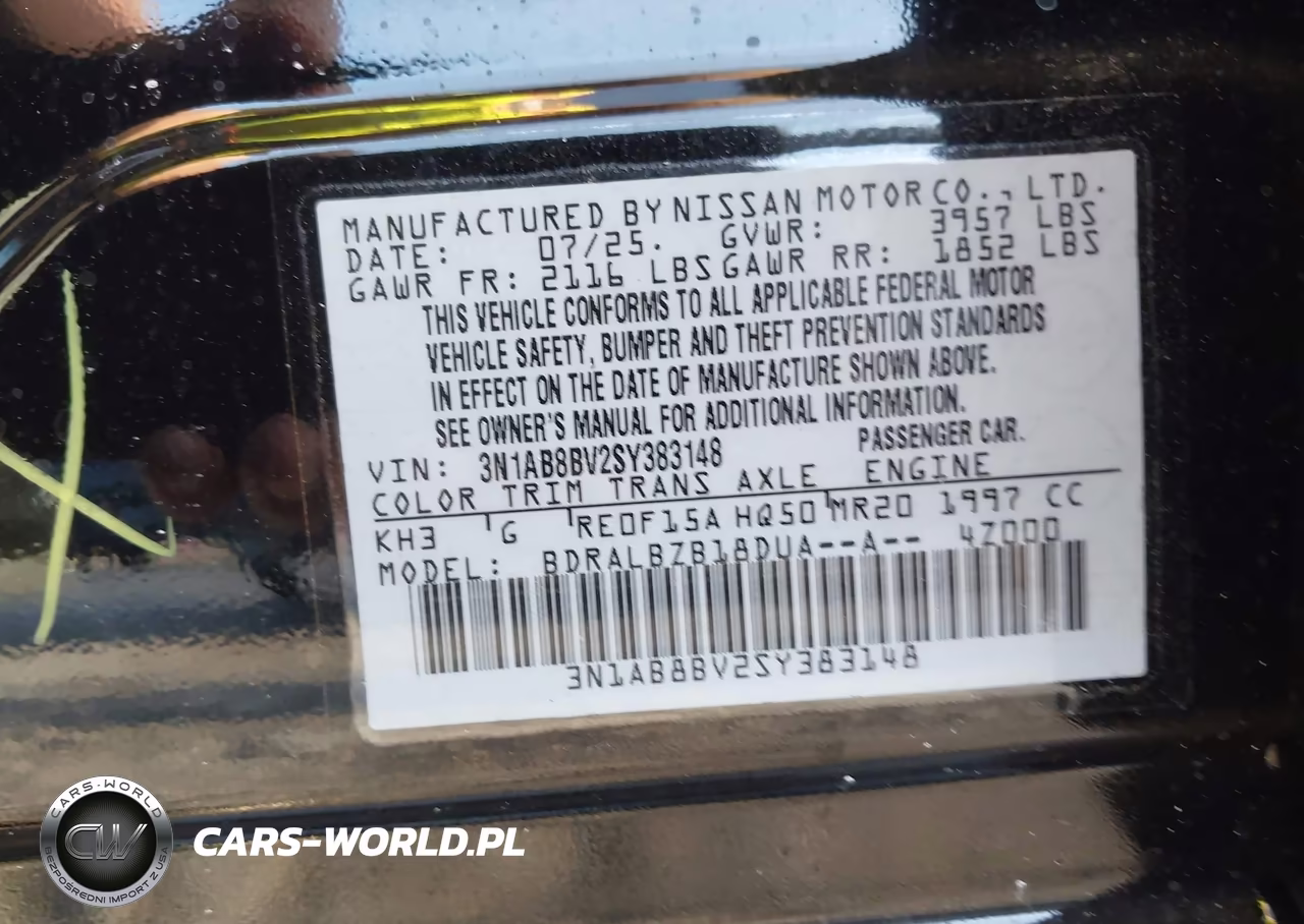 2025 Nissan Sentra S VIN:3N1AB8BV2SY383148 - 9