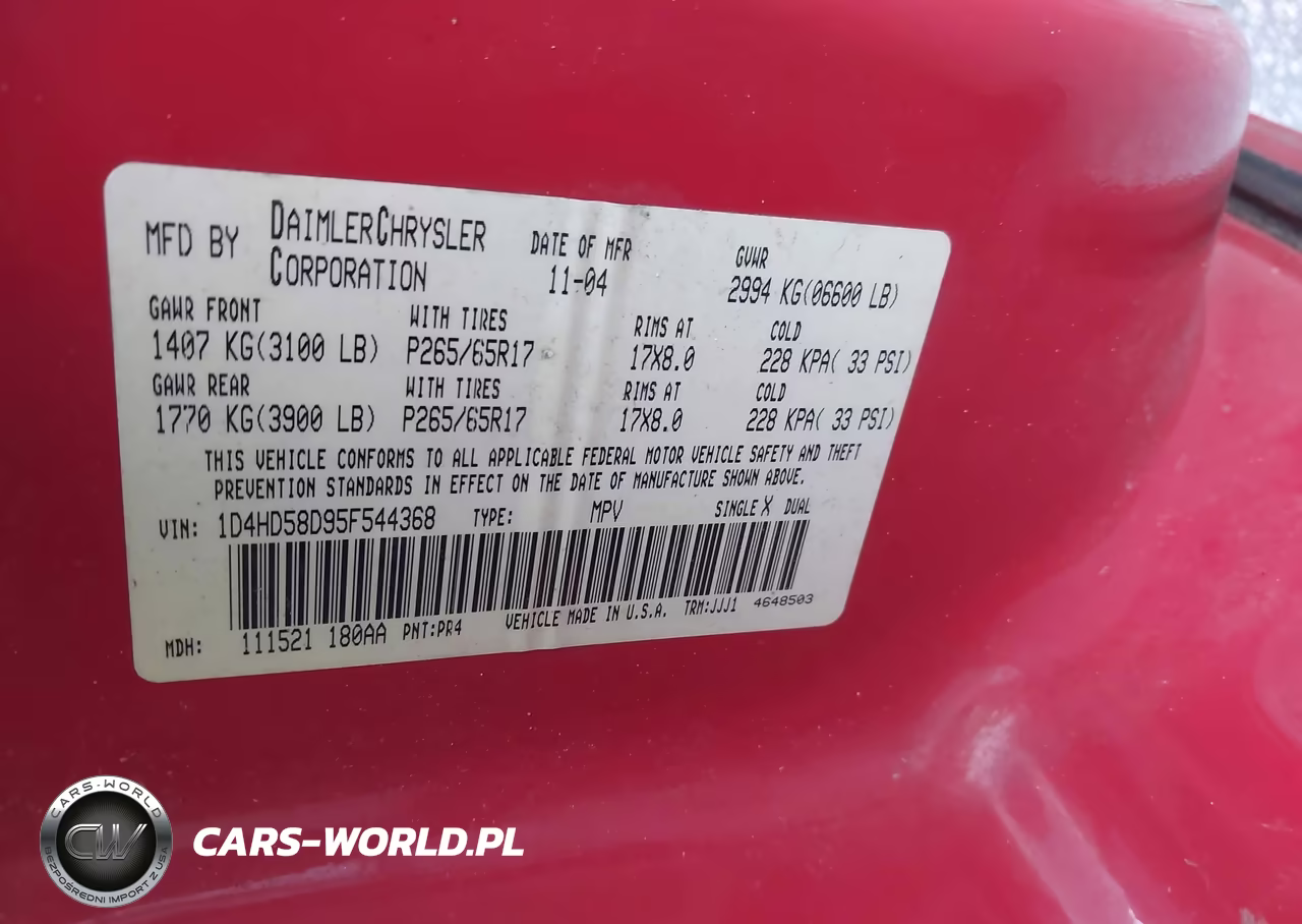 2005 Dodge Durango Limited VIN:1D4HD58D95F544368 - 9