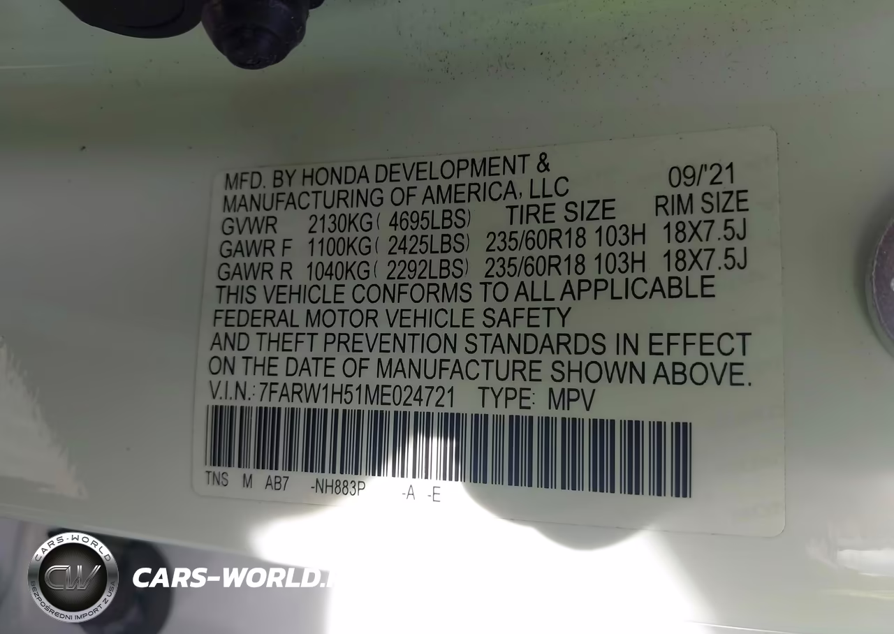 2021 Honda Cr-V 2Wd Ex VIN:7FARW1H51ME024721 - 9