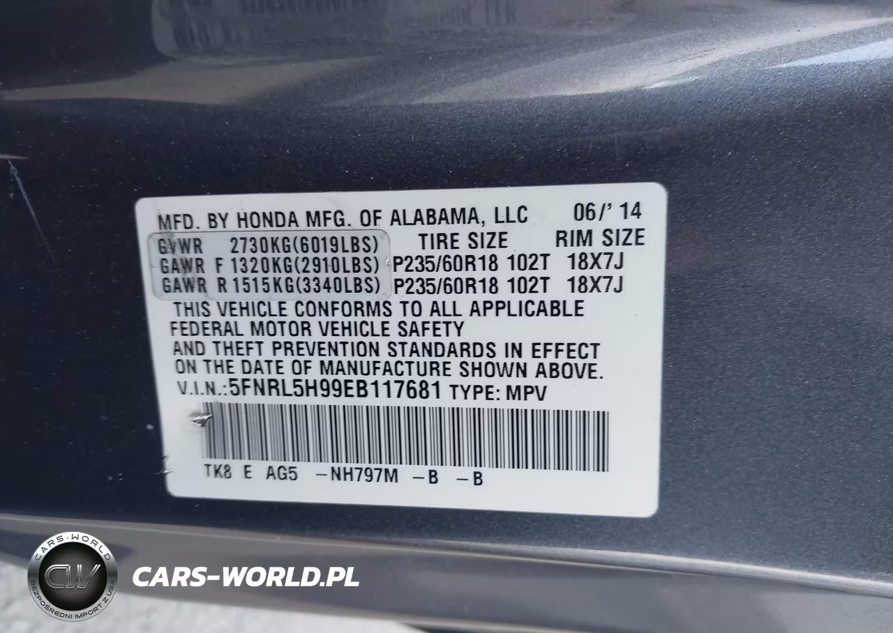 2014 Honda Odyssey Touring-Touring Elite VIN:5FNRL5H99EB117681 - 9