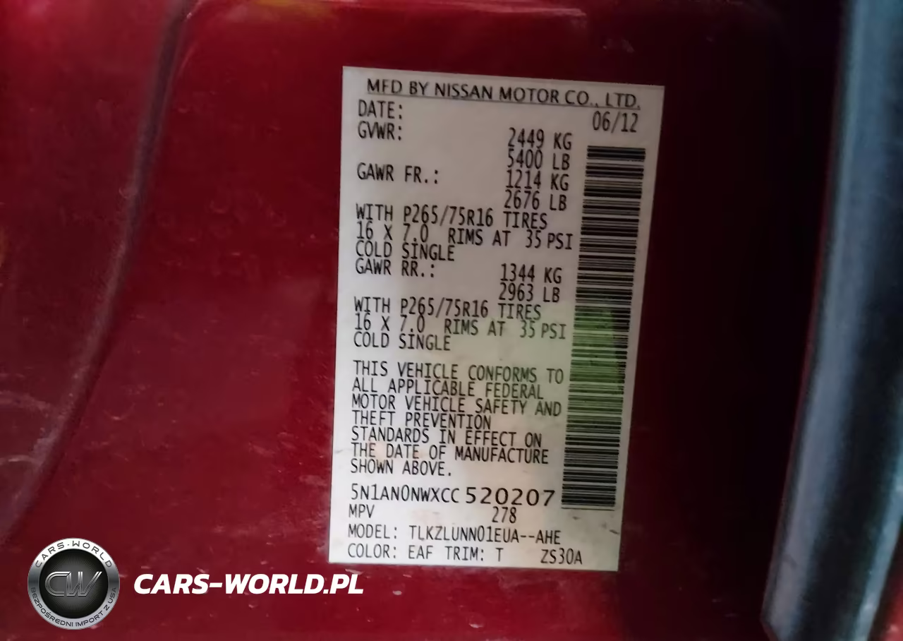 2012 Nissan Xterra Pro-4X VIN:5N1AN0NWXCC520207 - 9