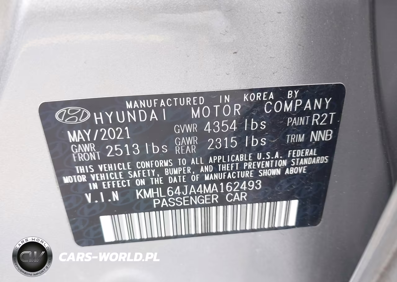 2021 Hyundai Sonata Sel VIN:KMHL64JA4MA162493 - 9