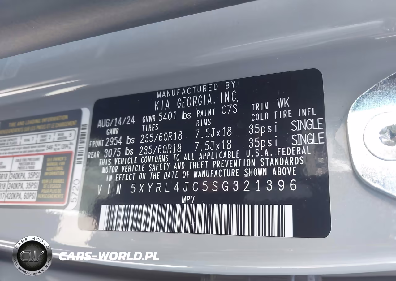 2025 Kia Sorento S VIN:5XYRL4JC5SG321396 - 9