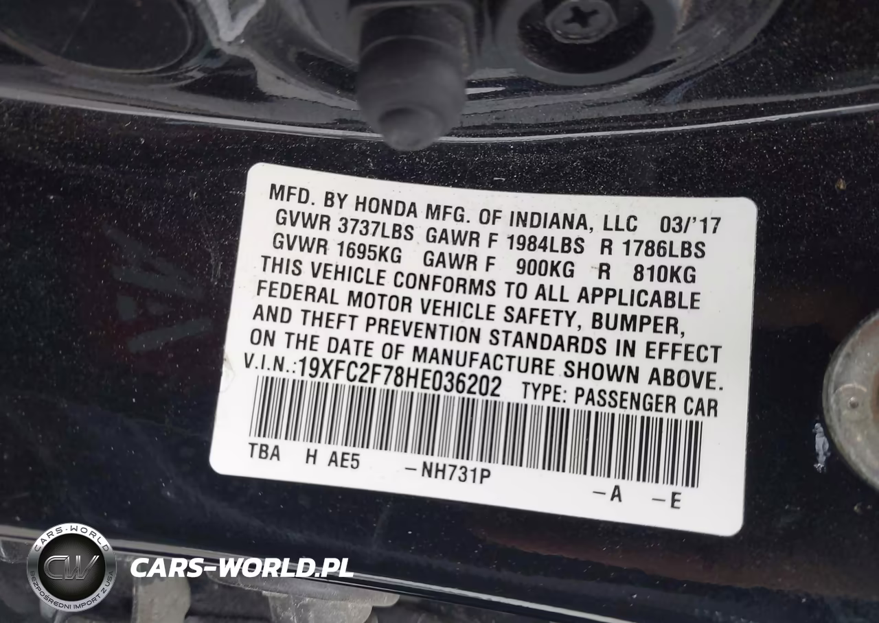 2017 Honda Civic Ex VIN:19XFC2F78HE036202 - 9