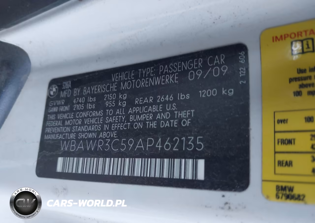 2010 BMW 328I VIN:WBAWR3C59AP462135 - 9