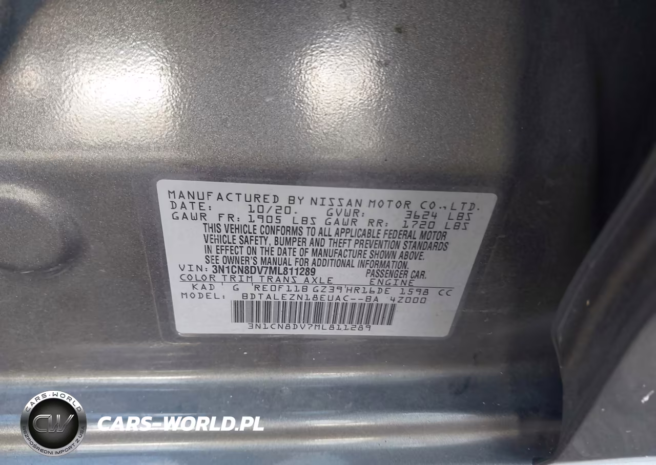 2021 Nissan Versa S Xtronic Cvt VIN:3N1CN8DV7ML811289 - 9