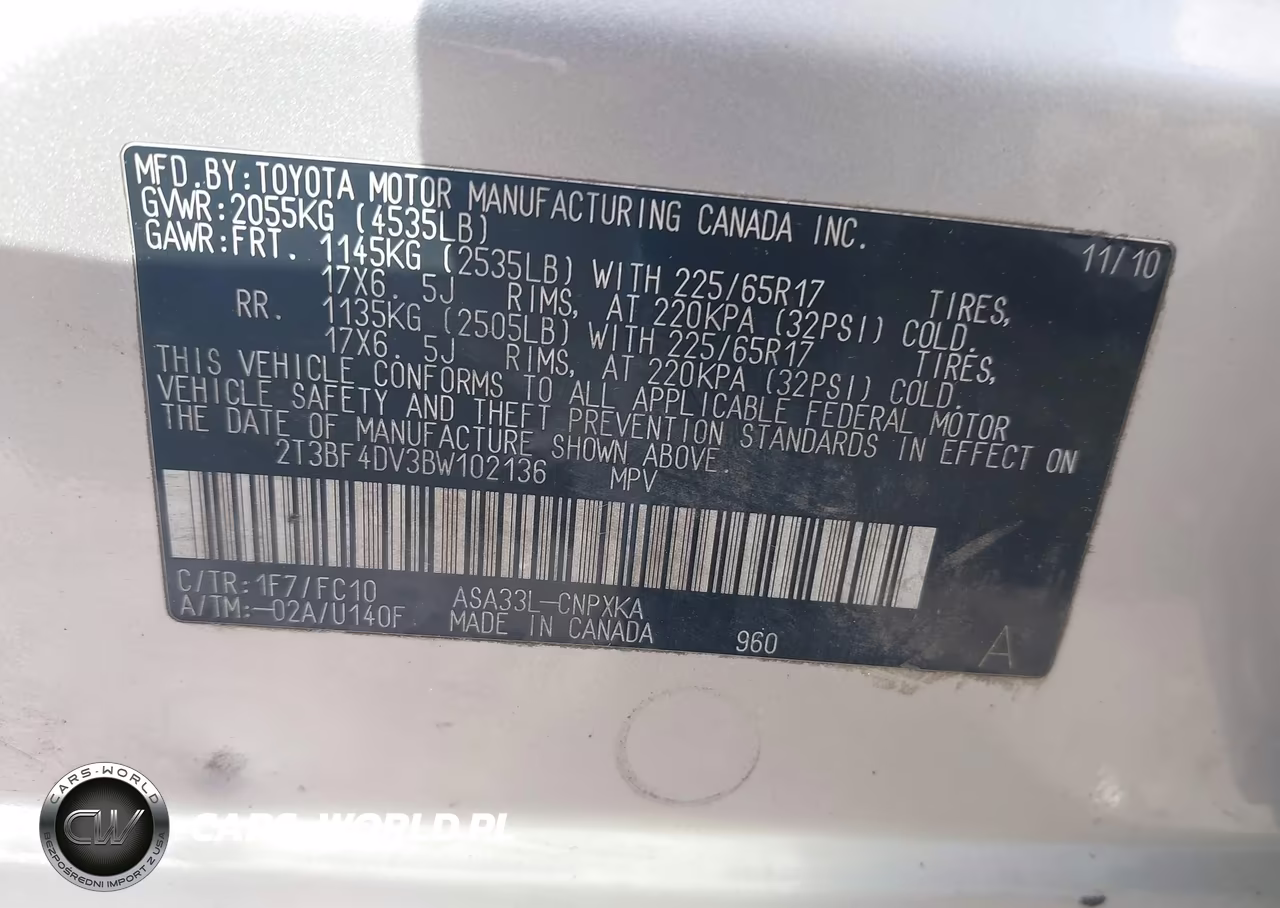 2011 Toyota Rav4 VIN:2T3BF4DV3BW102136 - 9
