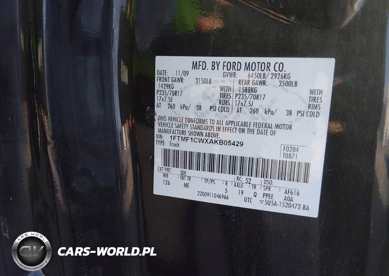 2010 Ford F-150 Stx-Xl-Xlt-Xlt W-Mid-Box Prep VIN:1FTMF1CWXAKB05429 - 9