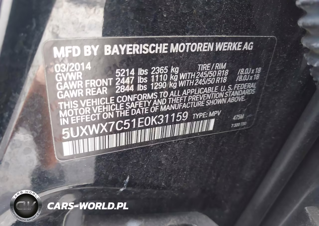 2014 BMW X3 xDrive35I VIN:5UXWX7C51E0K31159 - 9