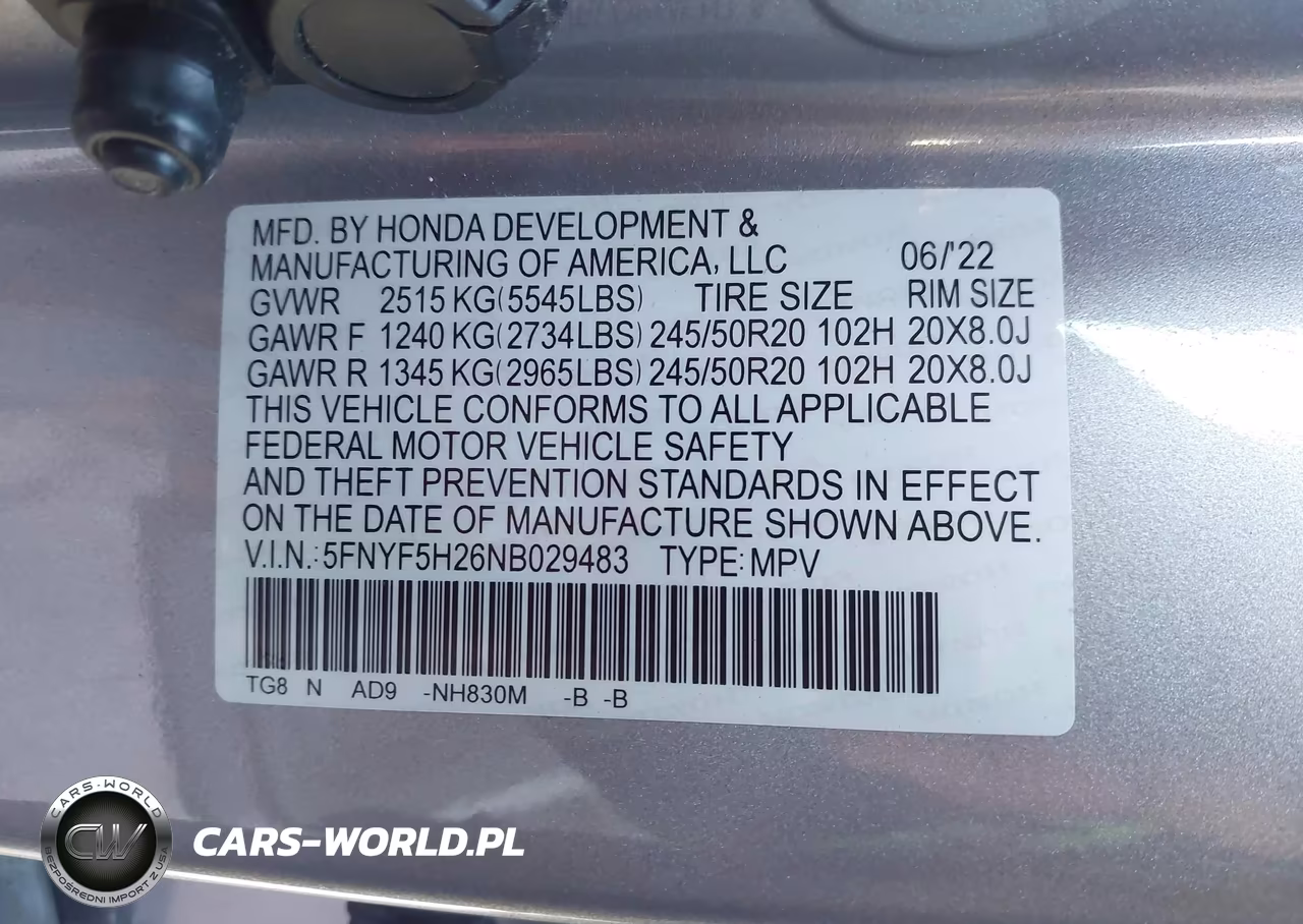 2022 Honda Pilot 2Wd Special Edition VIN:5FNYF5H26NB029483 - 9