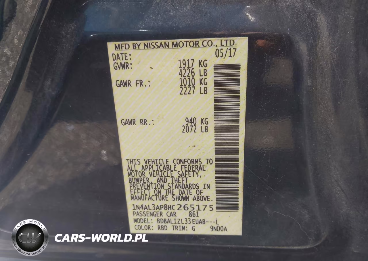 2017 Nissan Altima 2.5 Sv VIN:1N4AL3AP8HC265175 - 9