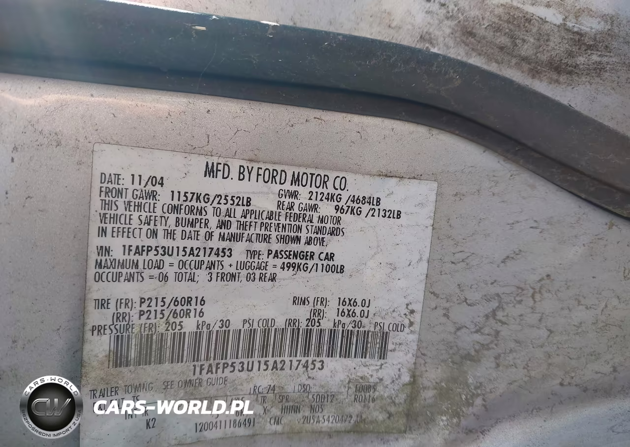 2005 Ford Taurus Se VIN:1FAFP53U15A217453 - 9