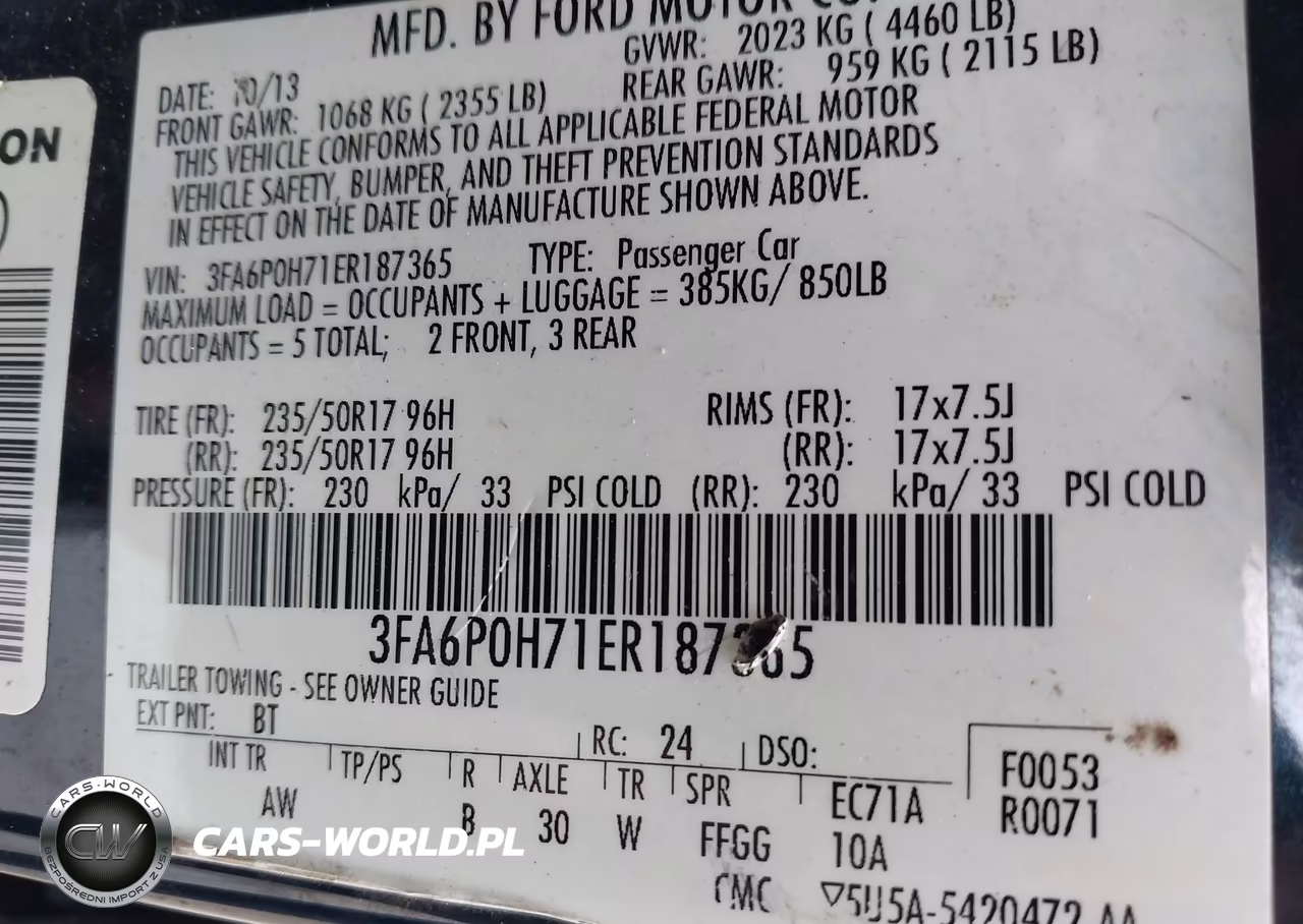 2014 Ford Fusion Se VIN:3FA6P0H71ER187365 - 9