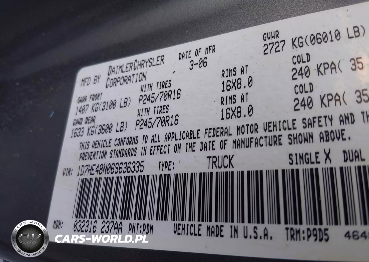 2006 Dodge Dakota Slt VIN:1D7HE48N06S636335 - 9