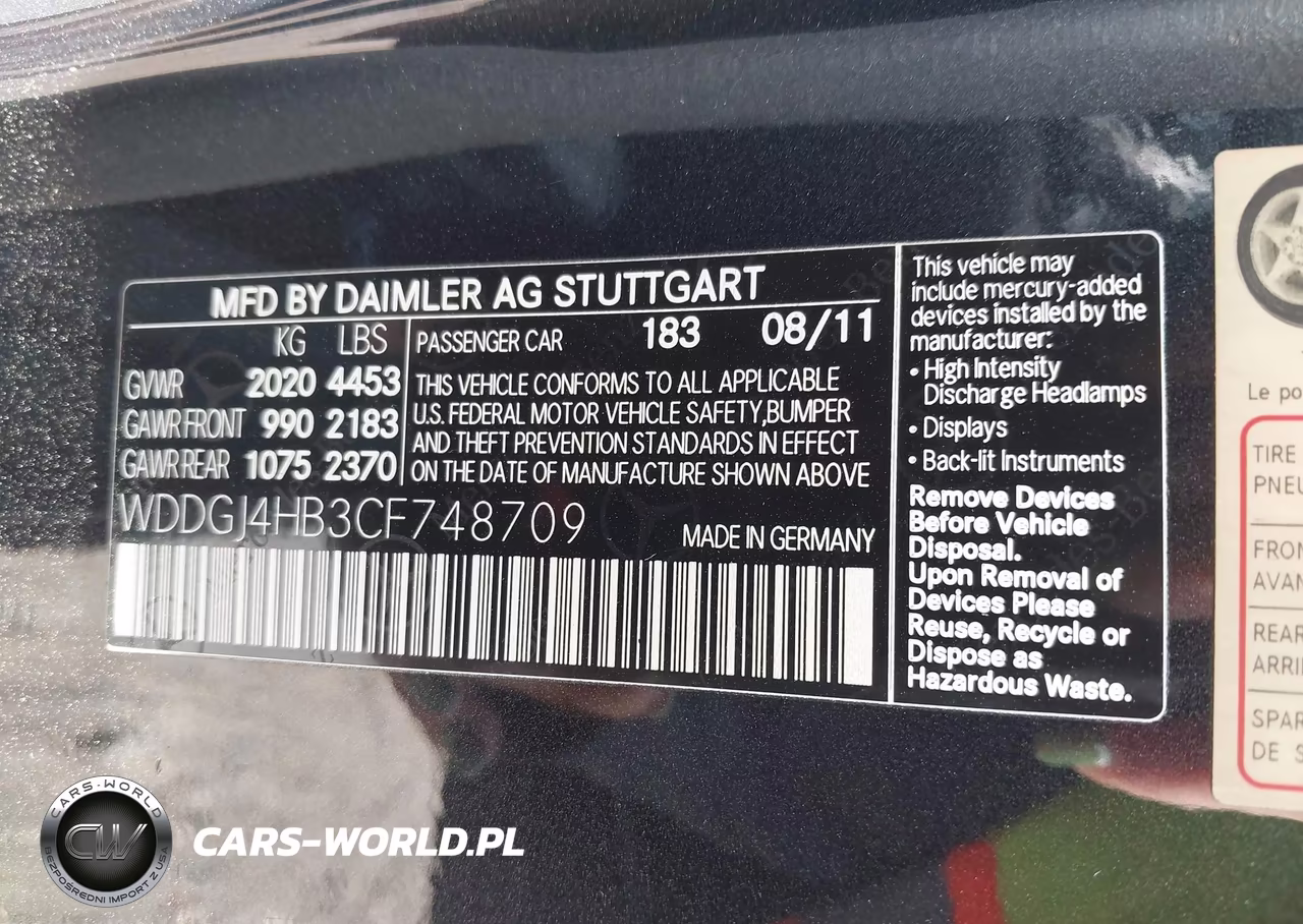 2012 Mercedes-Benz C 250 VIN:WDDGJ4HB3CF748709 - 9