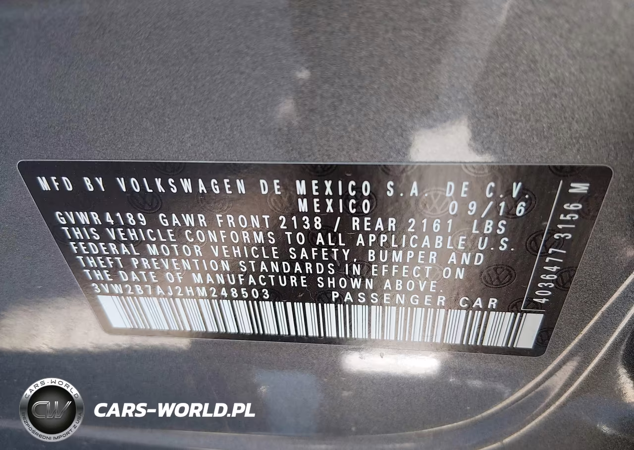 2017 Volkswagen Jetta 1.4T S VIN:3VW2B7AJ2HM248503 - 9