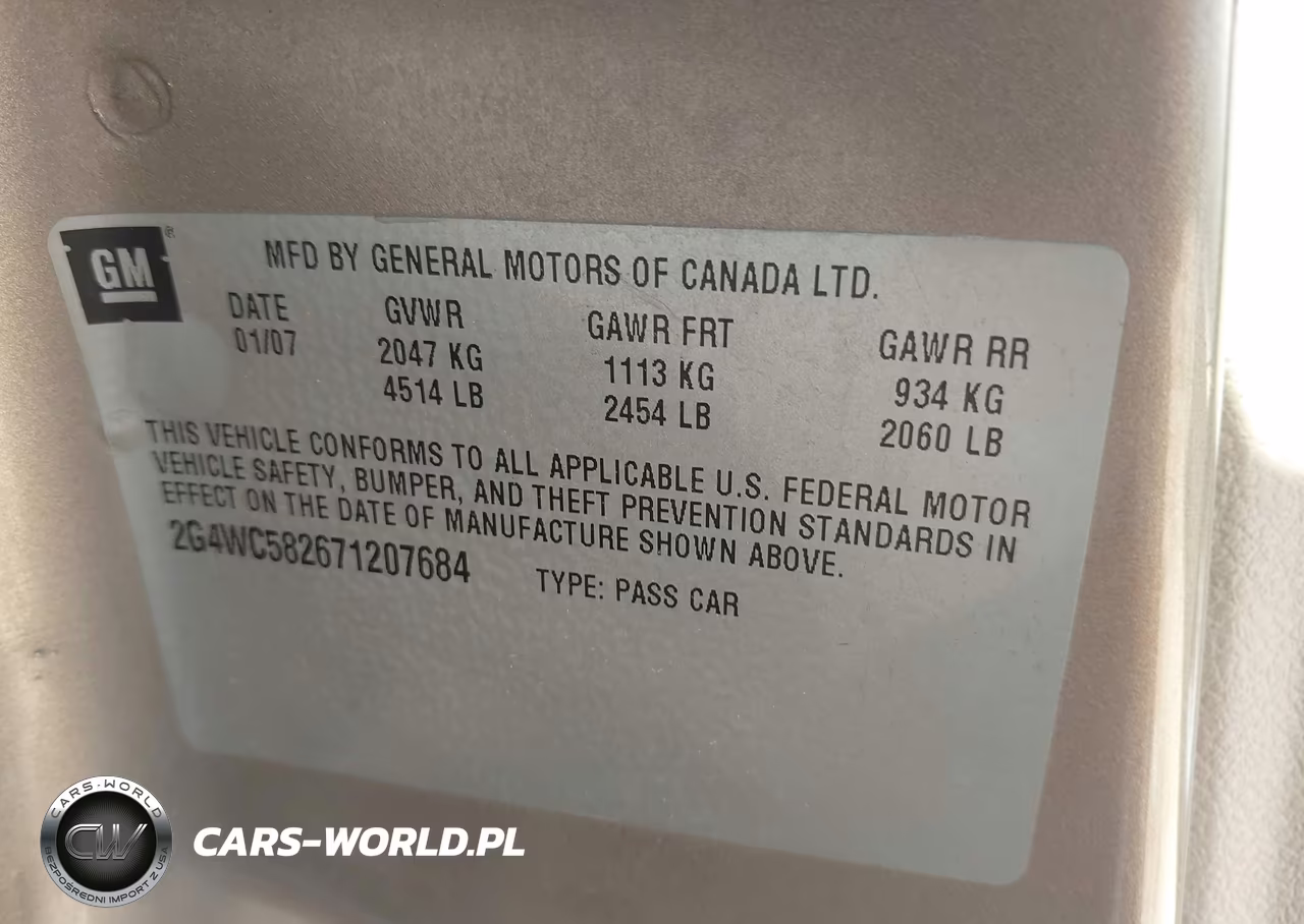 2007 Buick Lacrosse Cx VIN:2G4WC582671207684 - 9