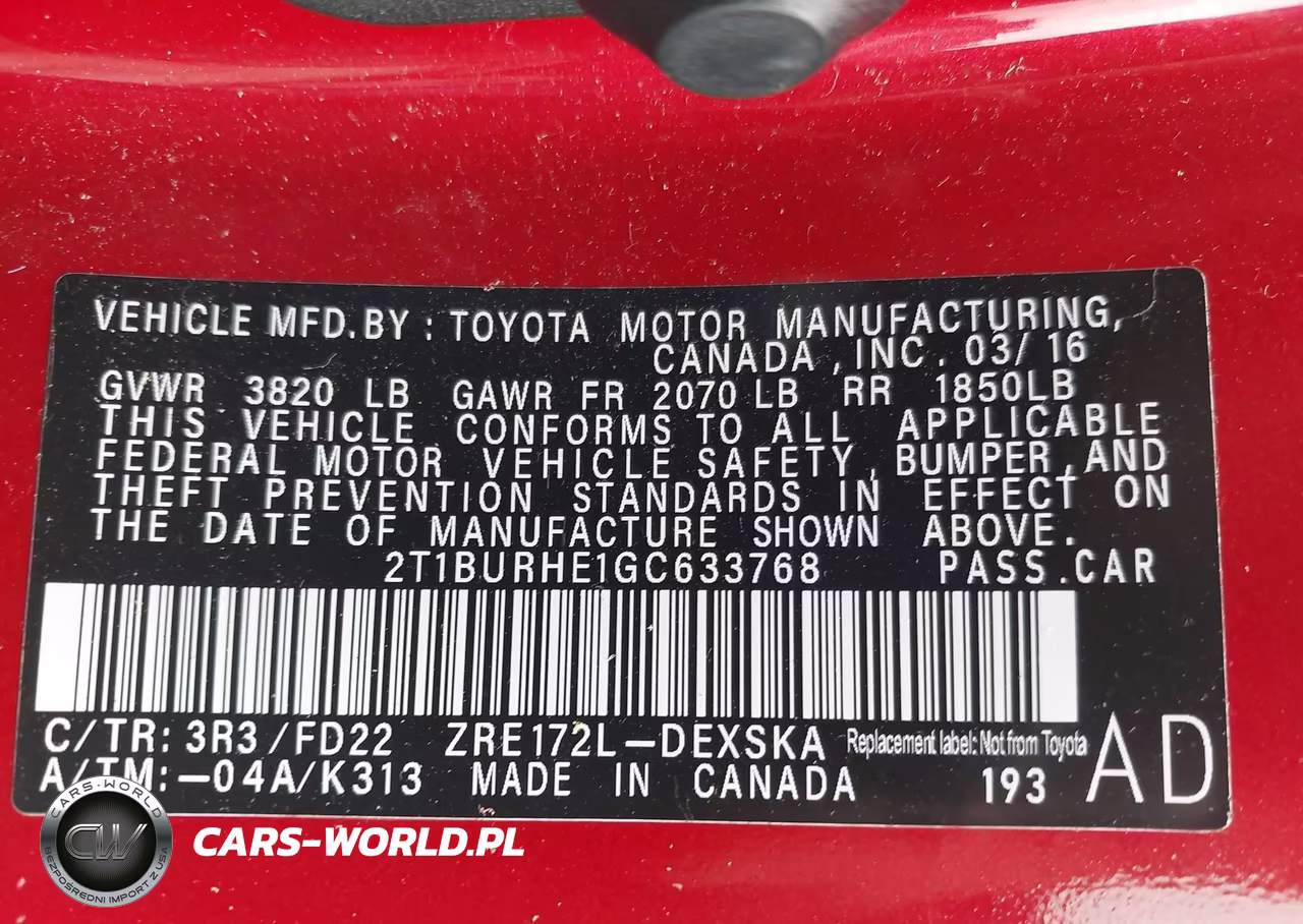 2016 Toyota Corolla S Plus VIN:2T1BURHE1GC633768 - 9