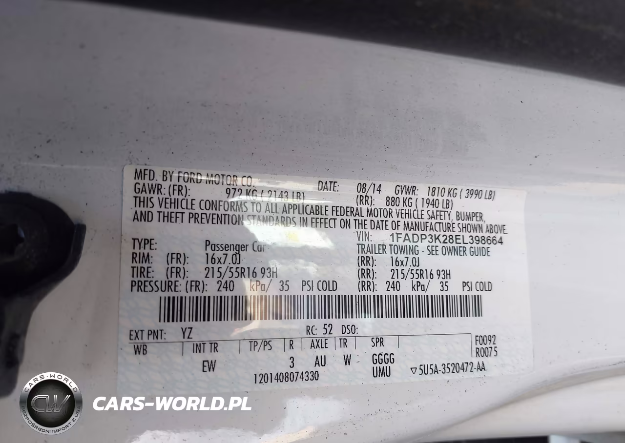 2014 Ford Focus Se VIN:1FADP3K28EL398664 - 9