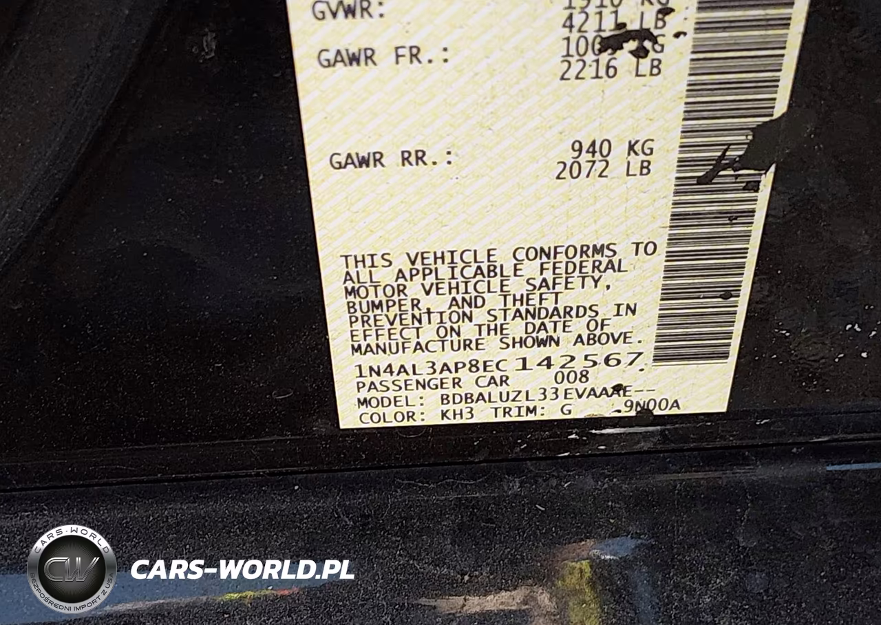 2014 Nissan Altima 2.5 Sv VIN:1N4AL3AP8EC142567 - 9