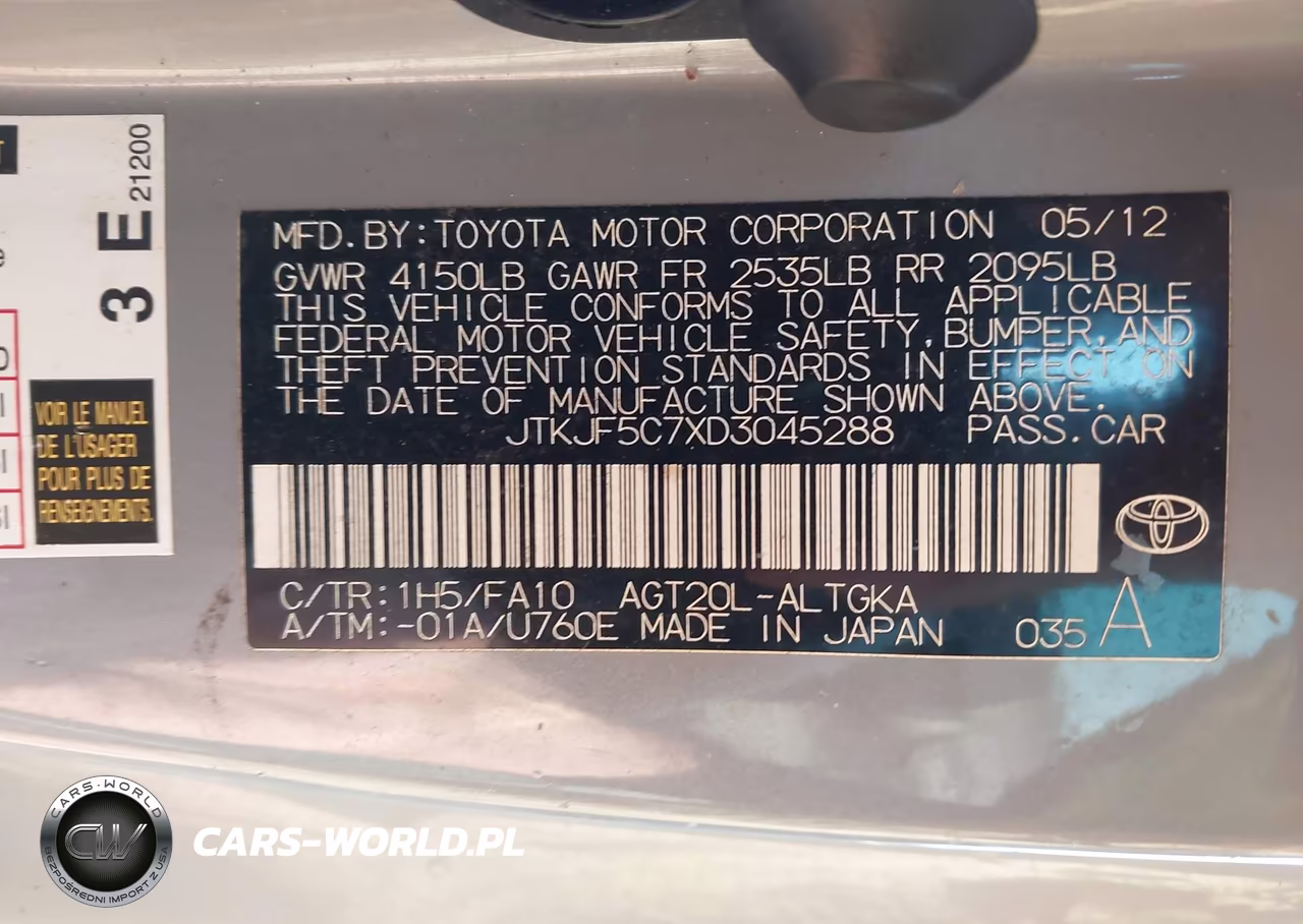 2013 Scion Tc VIN:JTKJF5C7XD3045288 - 9