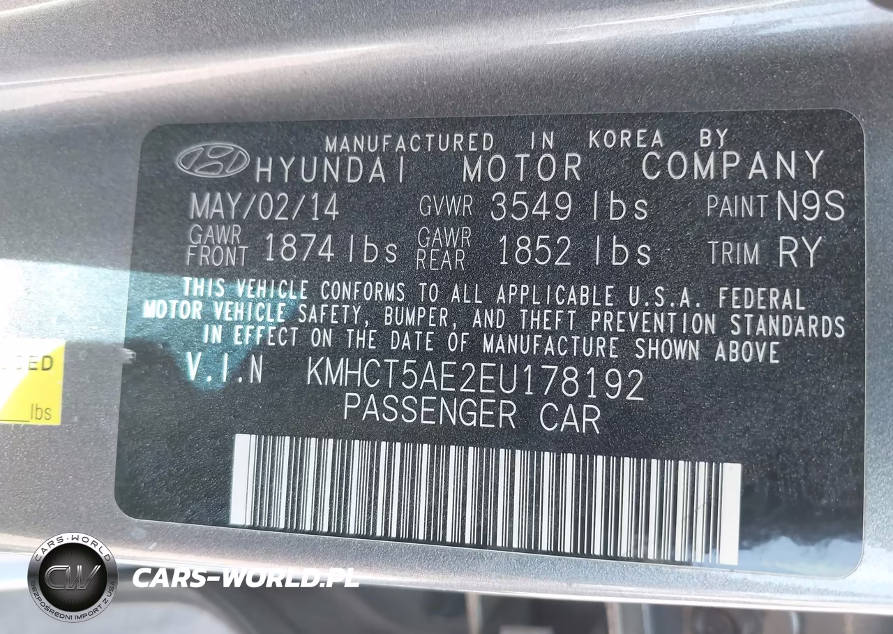 2014 Hyundai Accent Gs VIN:KMHCT5AE2EU178192 - 9