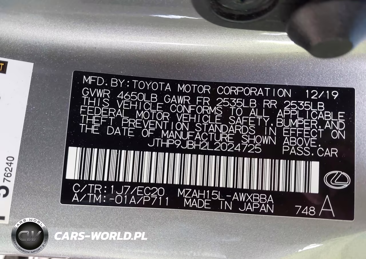 2020 Lexus Ux 250H VIN:JTHP9JBH2L2024725 - 9