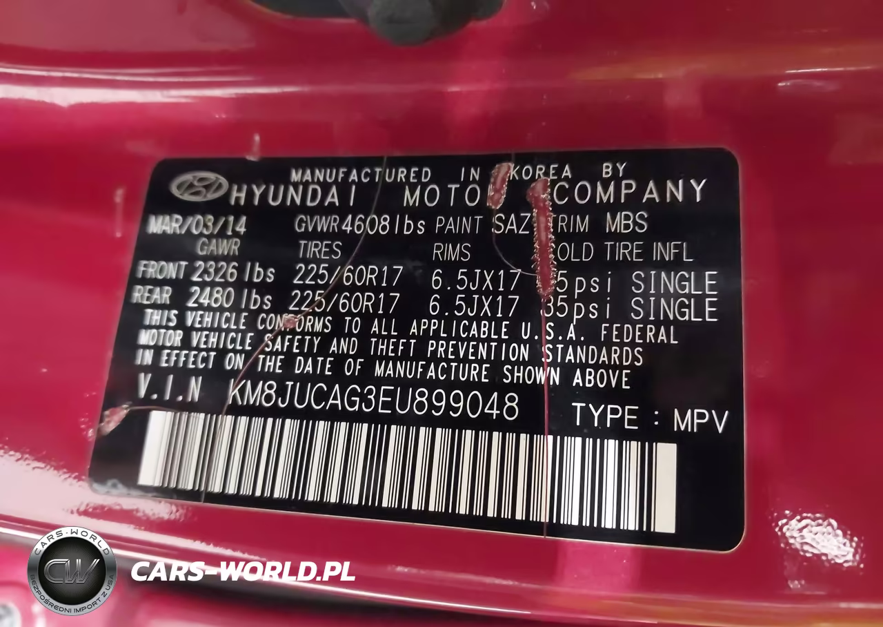 2014 Hyundai Tucson Se VIN:KM8JUCAG3EU899048 - 9