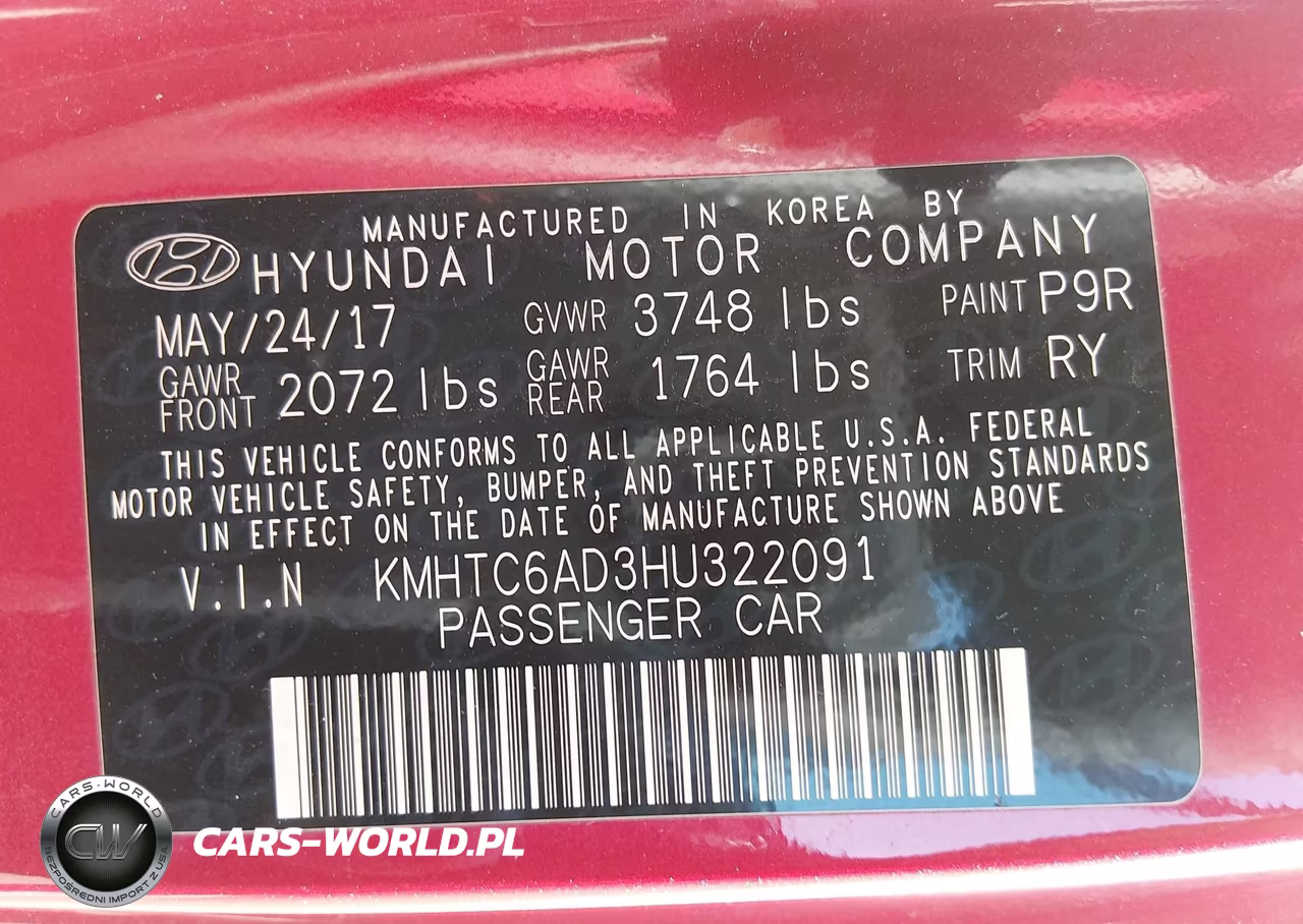 2017 Hyundai Veloster Value Edition VIN:KMHTC6AD3HU322091 - 9