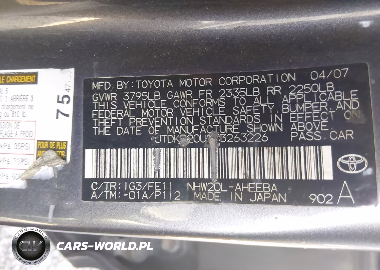 2007 Toyota Prius VIN:JTDKB20U973263226 - 9