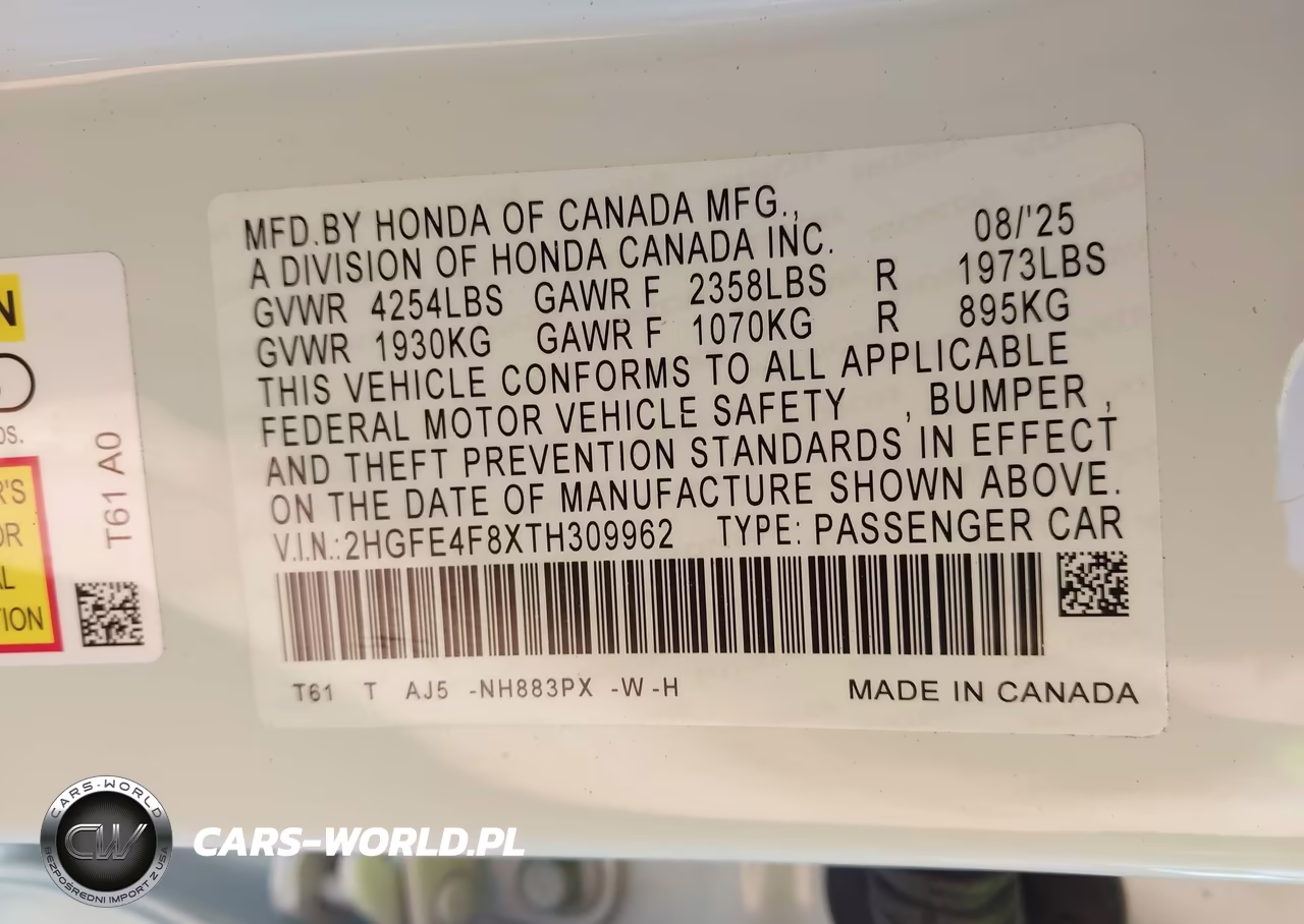2026 Honda Civic Hybrid Sport-Sport Touring VIN:2HGFE4F8XTH309962 - 9