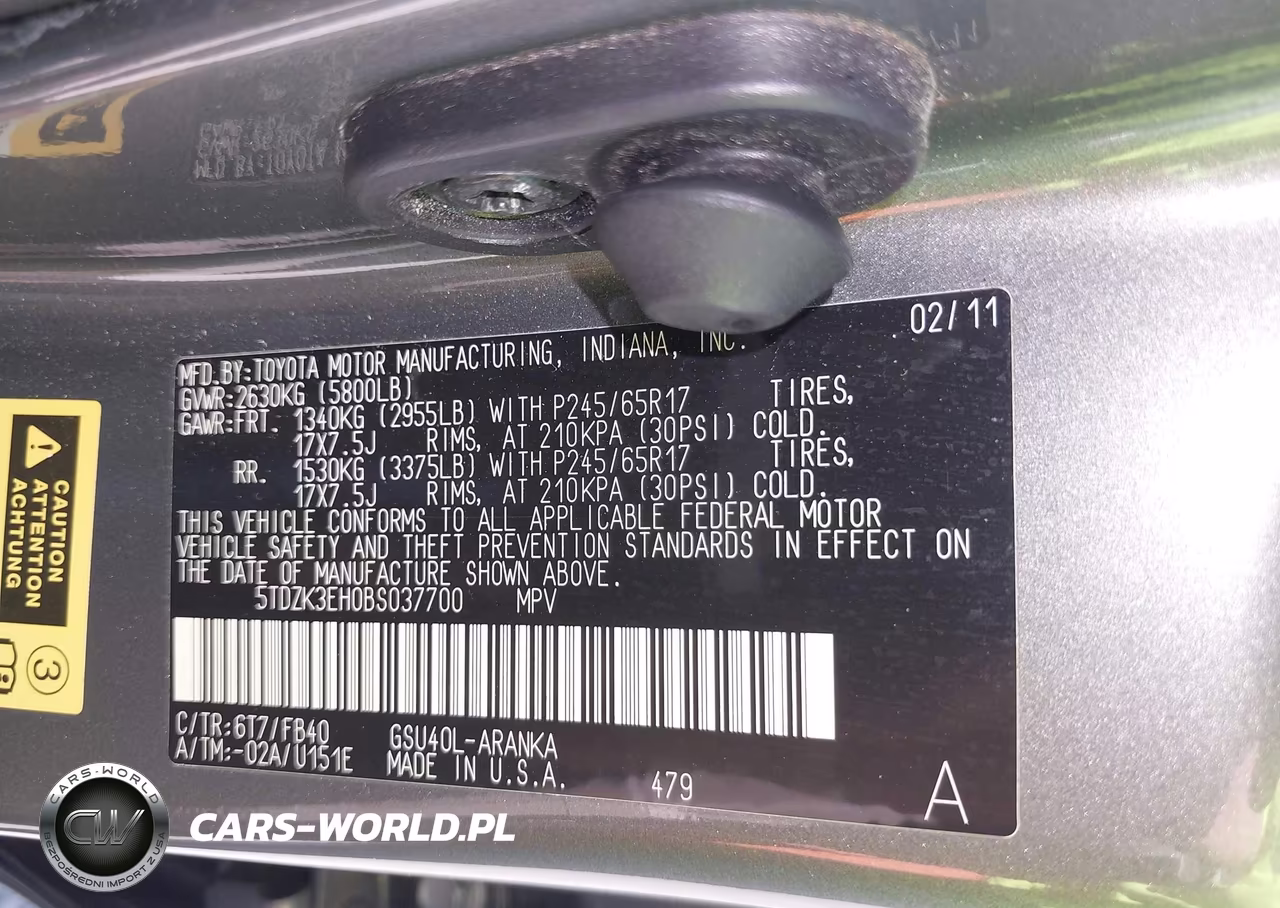 2011 Toyota Highlander Base V6 VIN:5TDZK3EH0BS037700 - 9