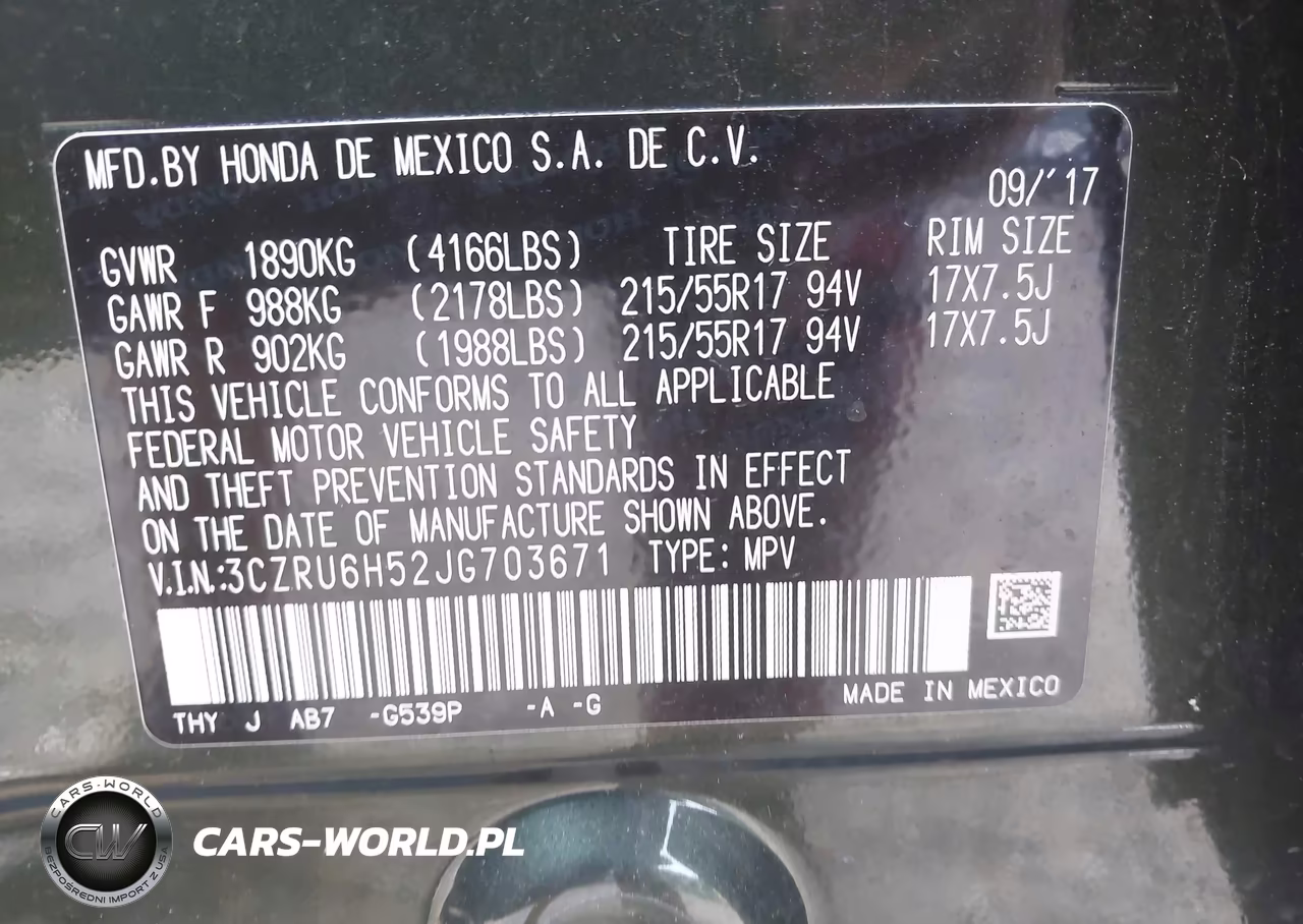 2018 Honda Hr-V Ex VIN:3CZRU6H52JG703671 - 9