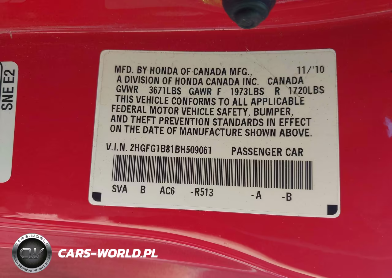2011 Honda Civic Ex VIN:2HGFG1B81BH509061 - 9