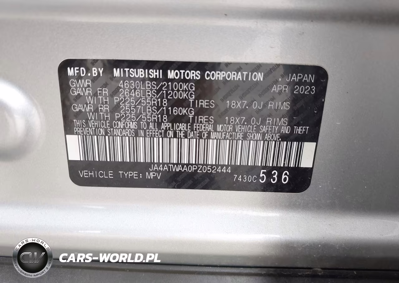 2023 Mitsubishi Eclipse Cross Se S-Awc VIN:JA4ATWAA0PZ052444 - 9