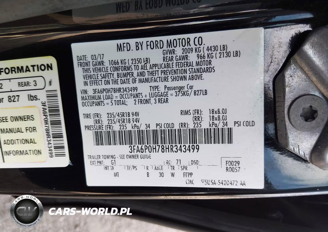 2017 Ford Fusion Se VIN:3FA6P0H78HR343499 - 9
