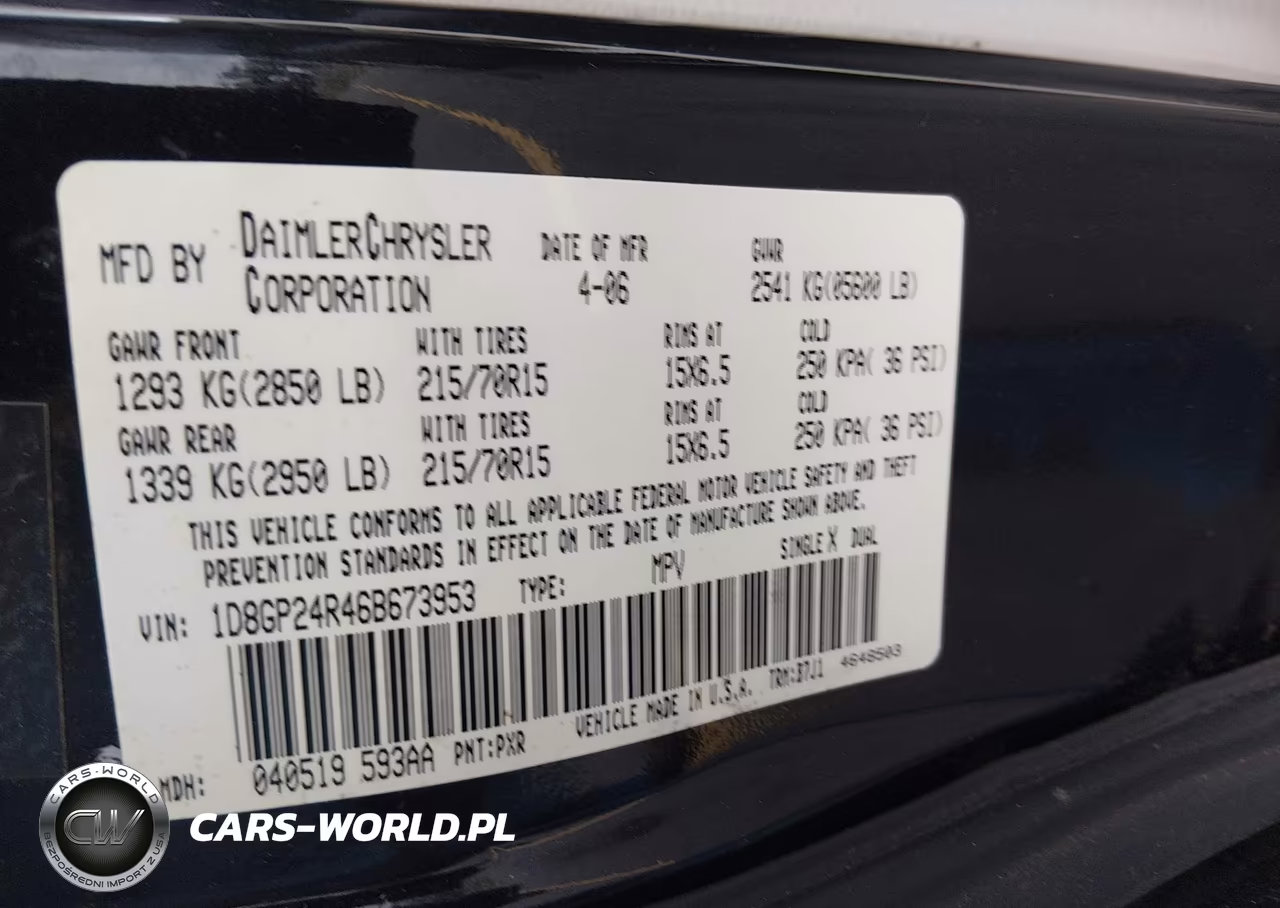 2006 Dodge Grand Caravan Se VIN:1D8GP24R46B673953 - 9