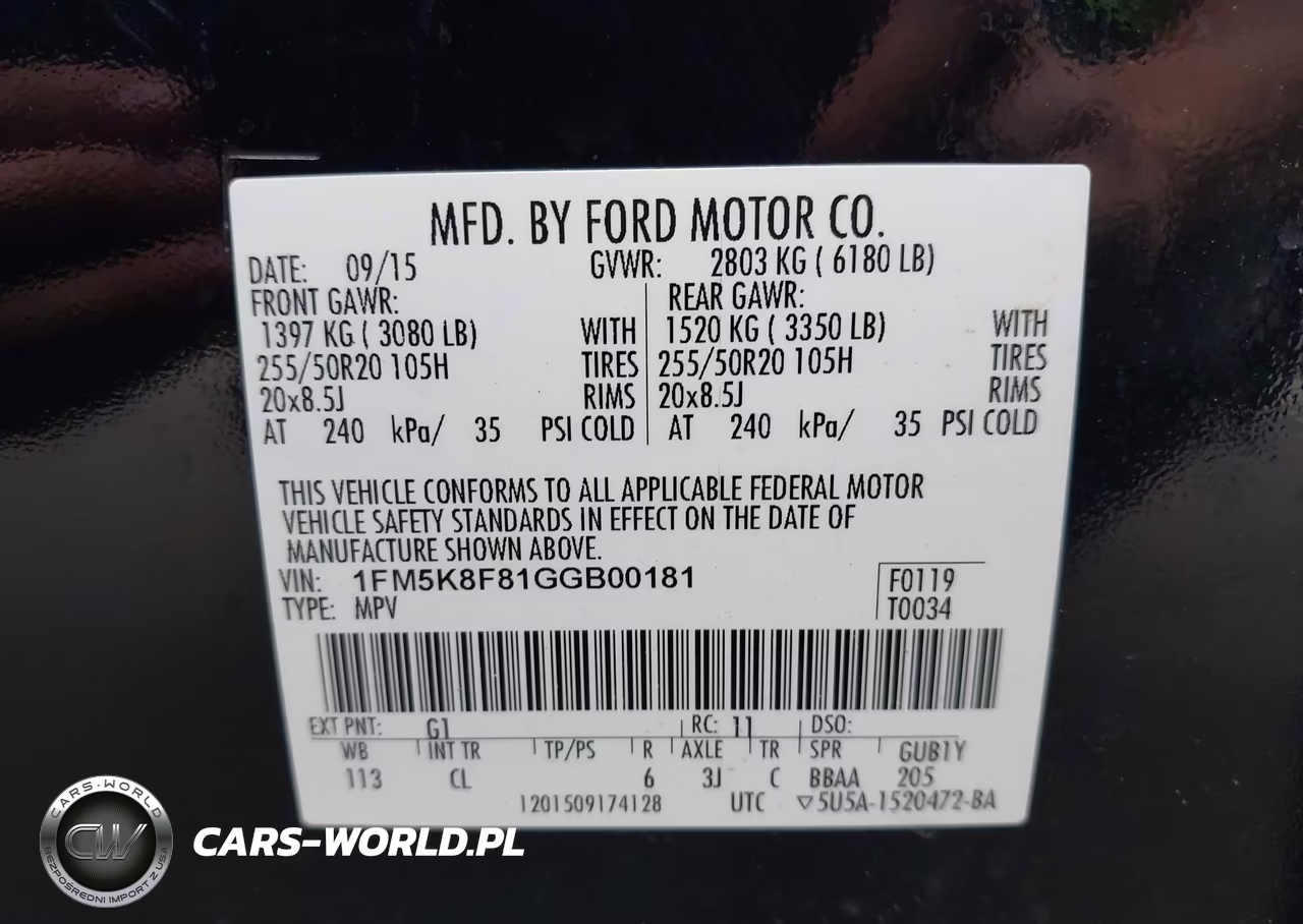 2016 Ford Explorer Limited VIN:1FM5K8F81GGB00181 - 9
