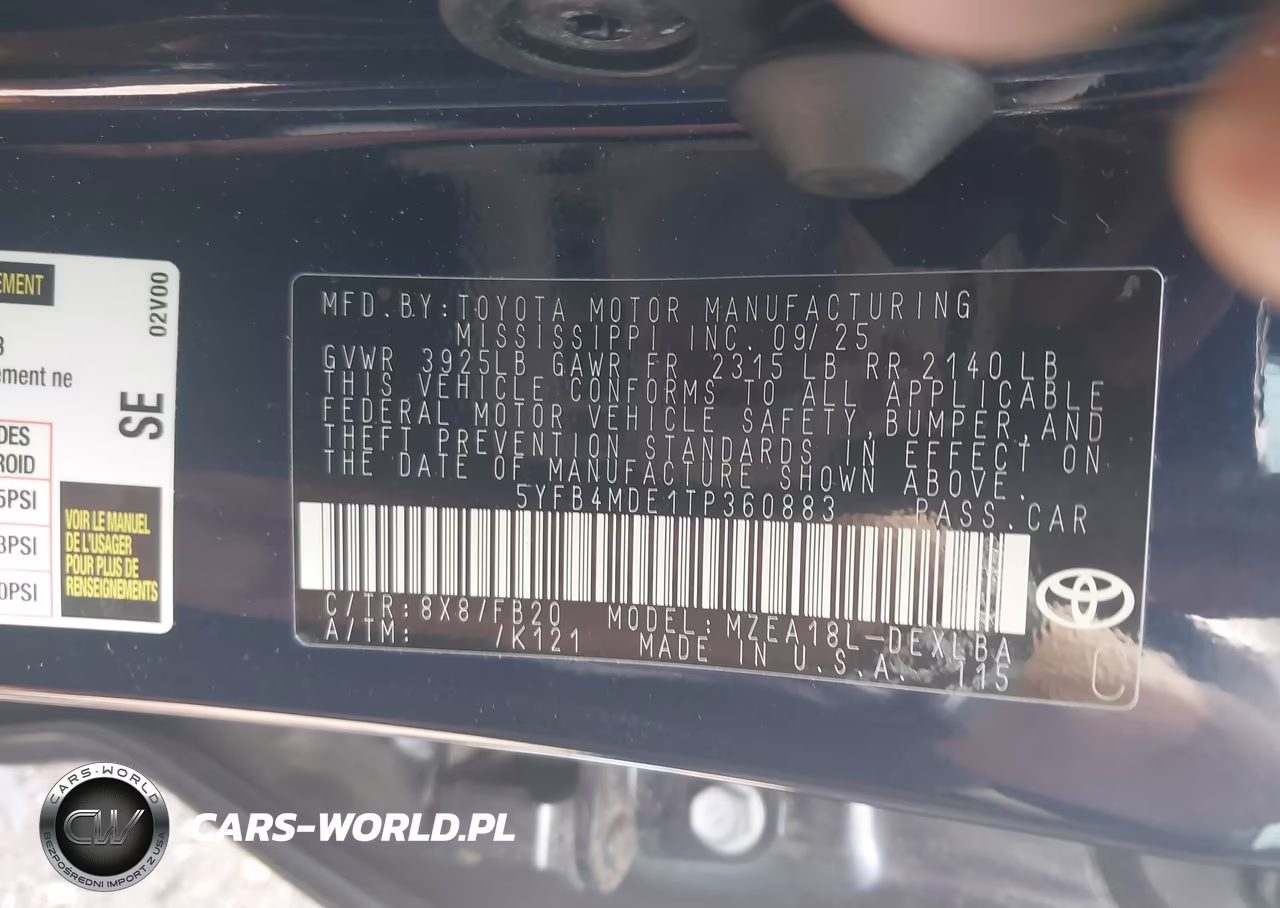 2026 Toyota Corolla Le VIN:5YFB4MDE1TP360883 - 9