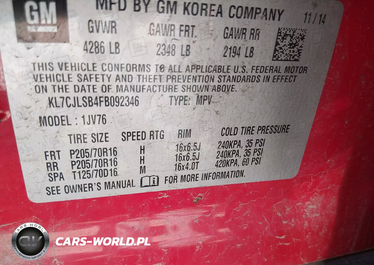 2015 Chevrolet Trax Lt VIN:KL7CJLSB4FB092346 - 9