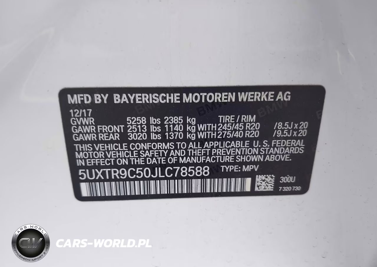 2018 BMW X3 xDrive30I VIN:5UXTR9C50JLC78588 - 9