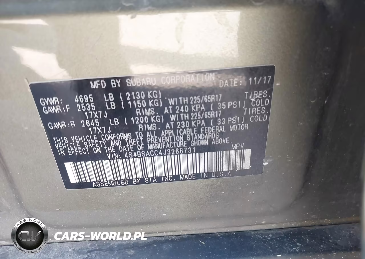 2018 Subaru Outback 2.5I Premium VIN:4S4BSACC4J3266731 - 9