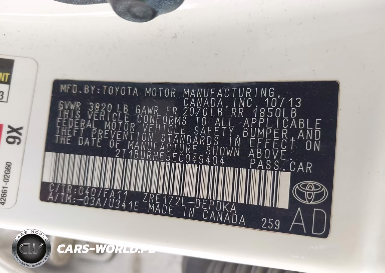 2014 Toyota Corolla L VIN:2T1BURHE5EC049404 - 9