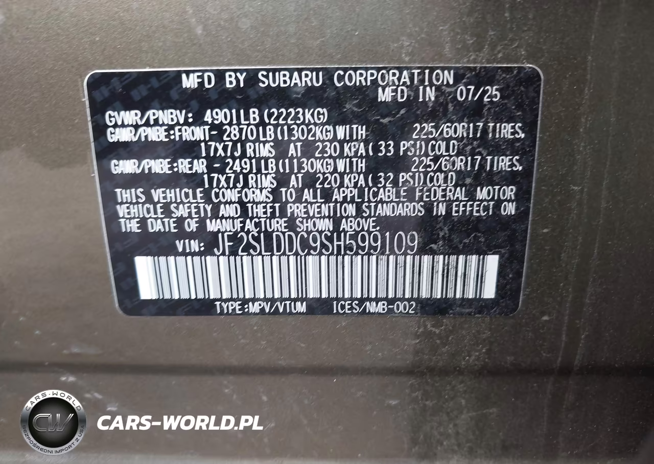 2025 Subaru Forester Premium VIN:JF2SLDDC9SH599109 - 9