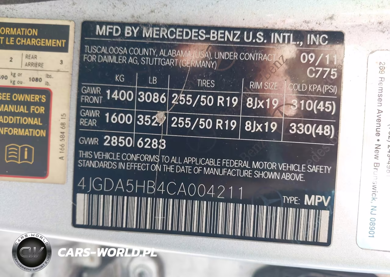 2012 Mercedes-Benz Ml 350 4Matic VIN:4JGDA5HB4CA004211 - 9