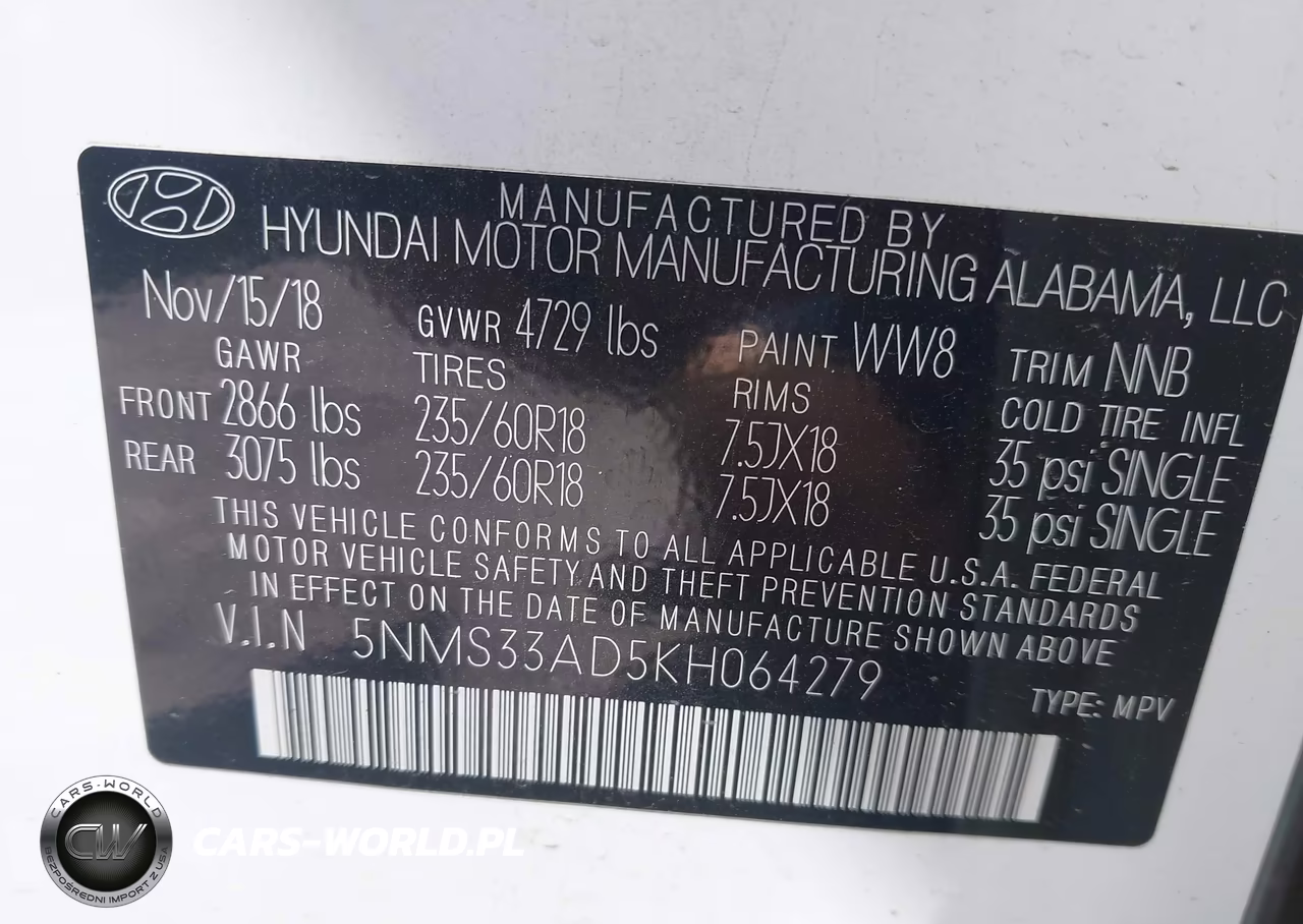 2019 Hyundai Santa Fe Sel Plus VIN:5NMS33AD5KH064279 - 9
